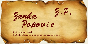 Žanka Popović vizit kartica